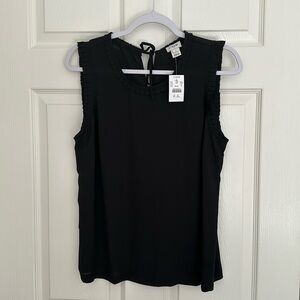 J Crew Sleeveless top with pleated trim